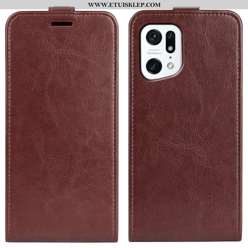 Etui Folio do Oppo Find X5 Skórzany Futerał Składany